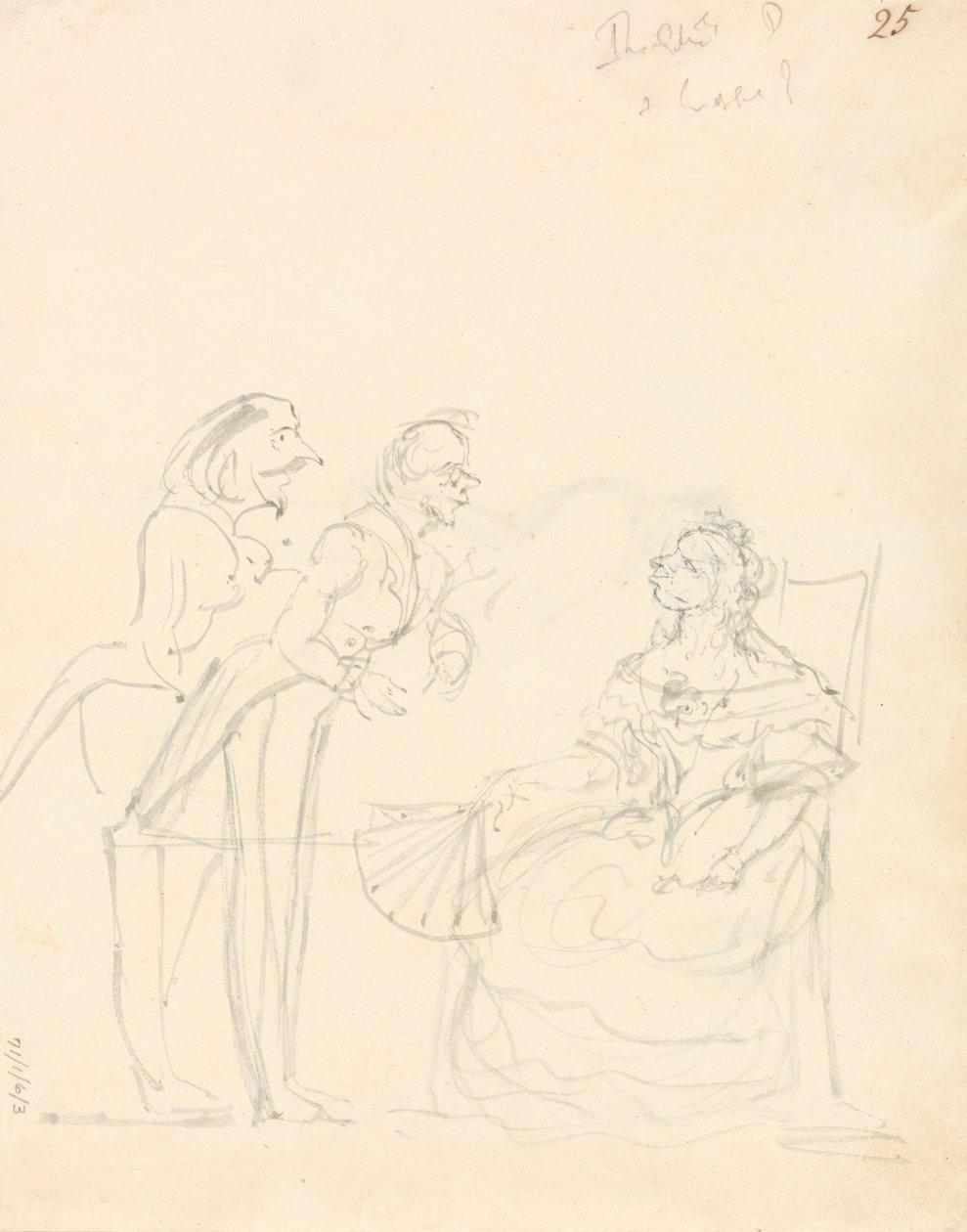 Zwei Herren sprechen mit einer sitzenden Dame von Sir John Everett Millais