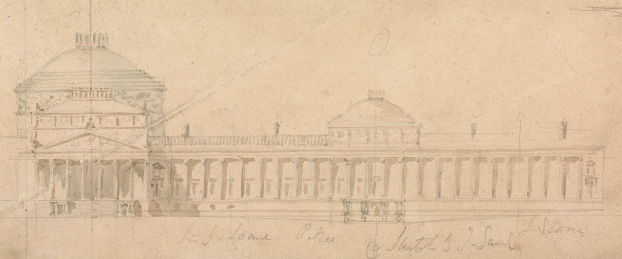 Skizze einer Halb-Fassade für einen Königspalast, Hyde Park, London von Sir John Soane