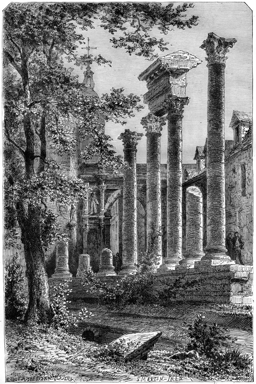 Überreste eines römischen Theaters in Besançon, Frankreich, 1882-1884 von Smeeton