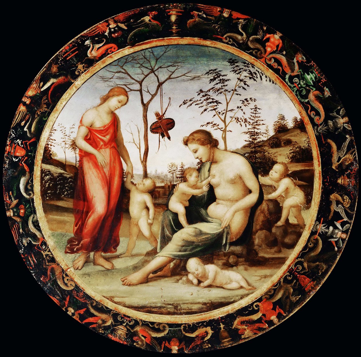 Allegorie der Liebe: Venus terrestre mit Eros und Venus celeste mit Anteros und zwei Cupidos von Sodoma