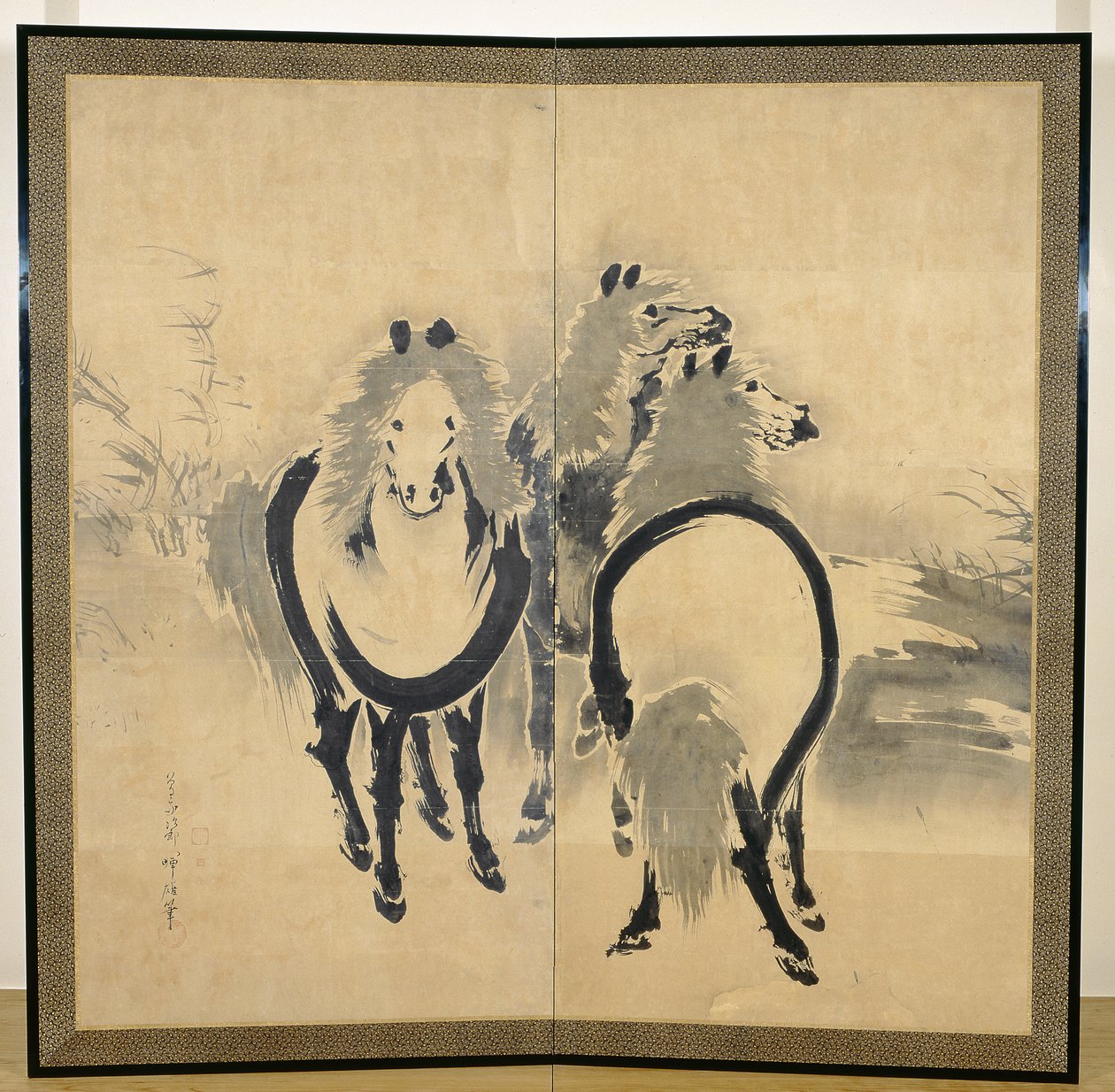 Pferde, Japanisch, Edo-Periode, ca. 18. Jahrhundert von Soga Shohaku