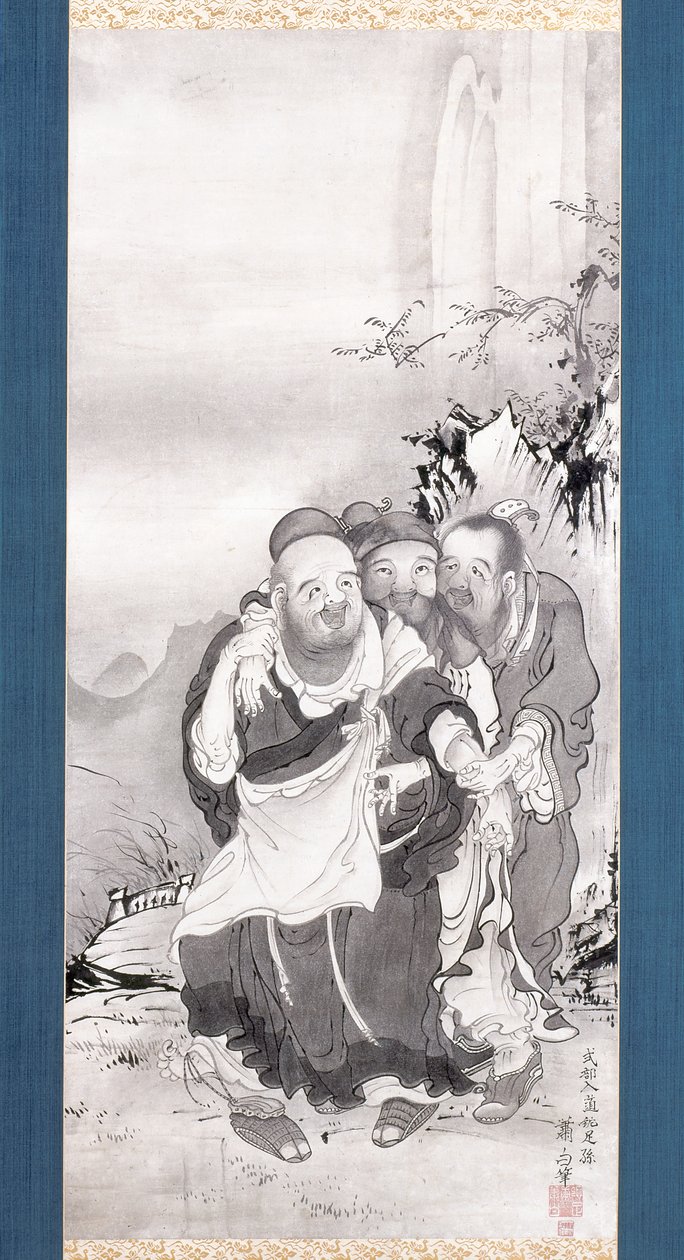 Die drei Lacher der Tiger-Schlucht von Soga Shohaku