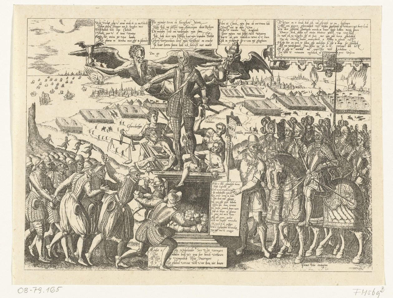 Reproduktion der Karikatur auf die Statue von Alva, 1571 von Sons, and Stewart, G. Waterston