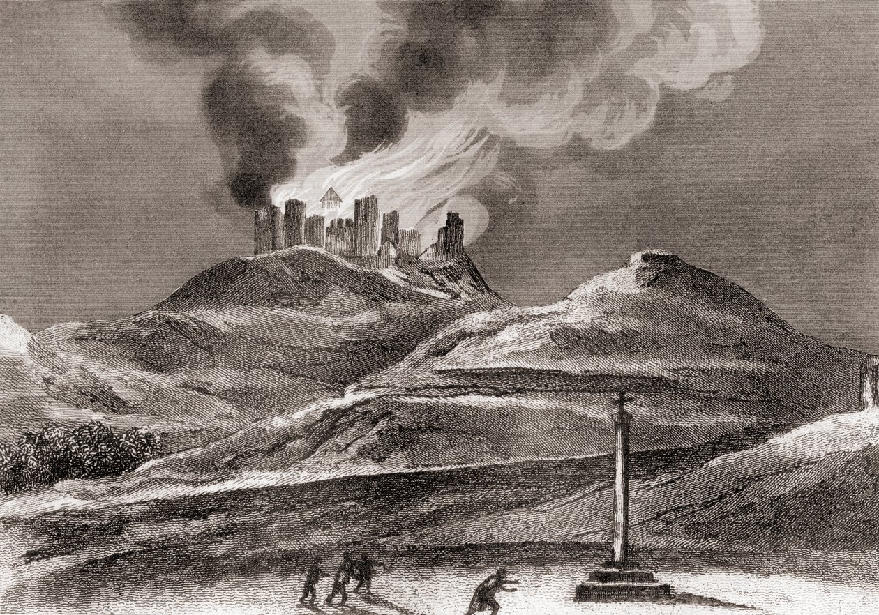 Brand im Kloster Montearagon, Quincena, Huesca, Spanien 1835 von Spanish School