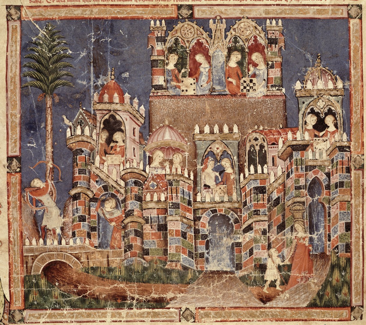 Fol.13v Spiele und Unterhaltung der Trojaner, aus dem Codex Benito Santa Mora von Spanish School