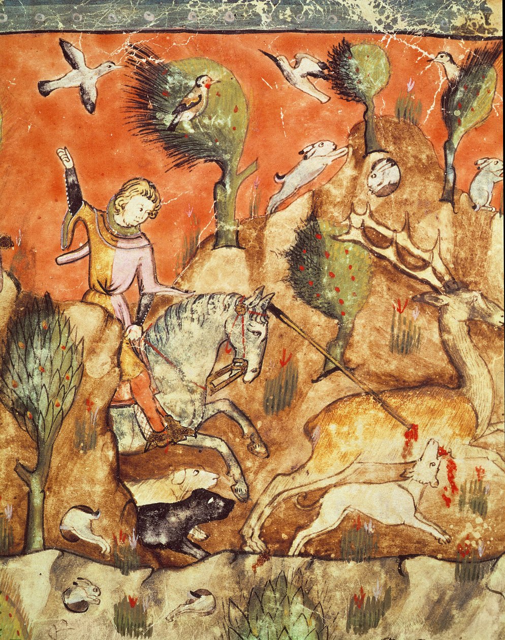 Fol.178v Ein Jäger verfolgt ein Reh, aus dem Codex Benito Santa Mora von Spanish School