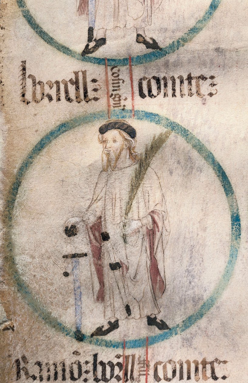 Gotische Kunst: Porträt von Borrell II (934-992), Graf von Barcelona. Miniatur in „Genealogia de los Reyes de Aragon y Condes de Barcelona“. 14.-15. Jahrhundert. von Spanish School
