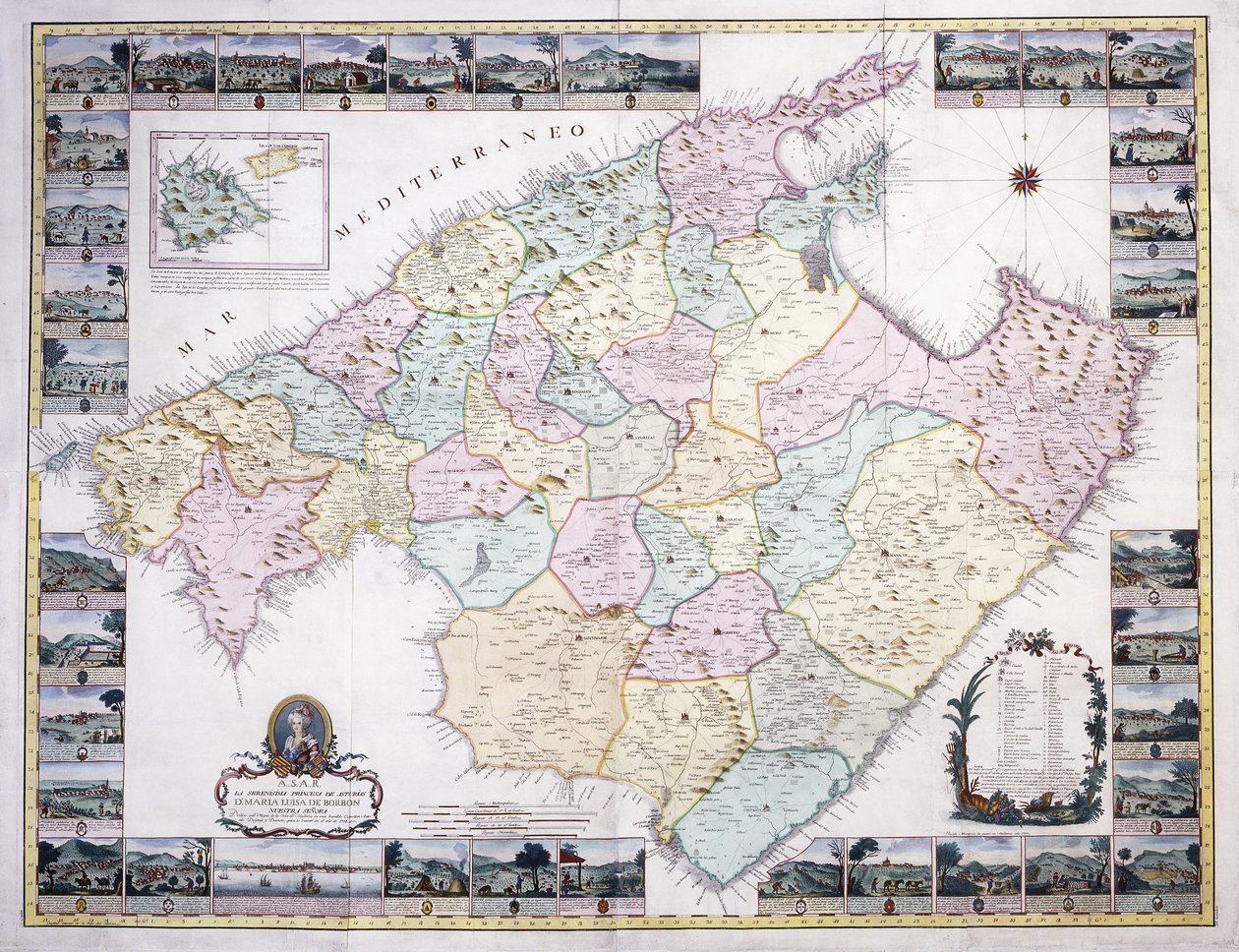 Karte der Insel Mallorca, 1785 von Spanish School