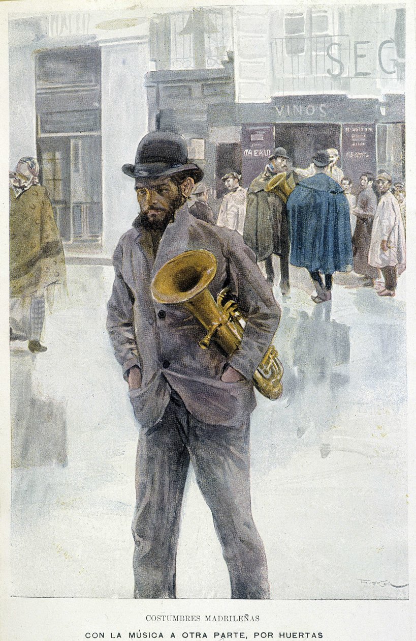 Musik auf den Straßen: Musiker - Bettler in Madrid von Spanish School