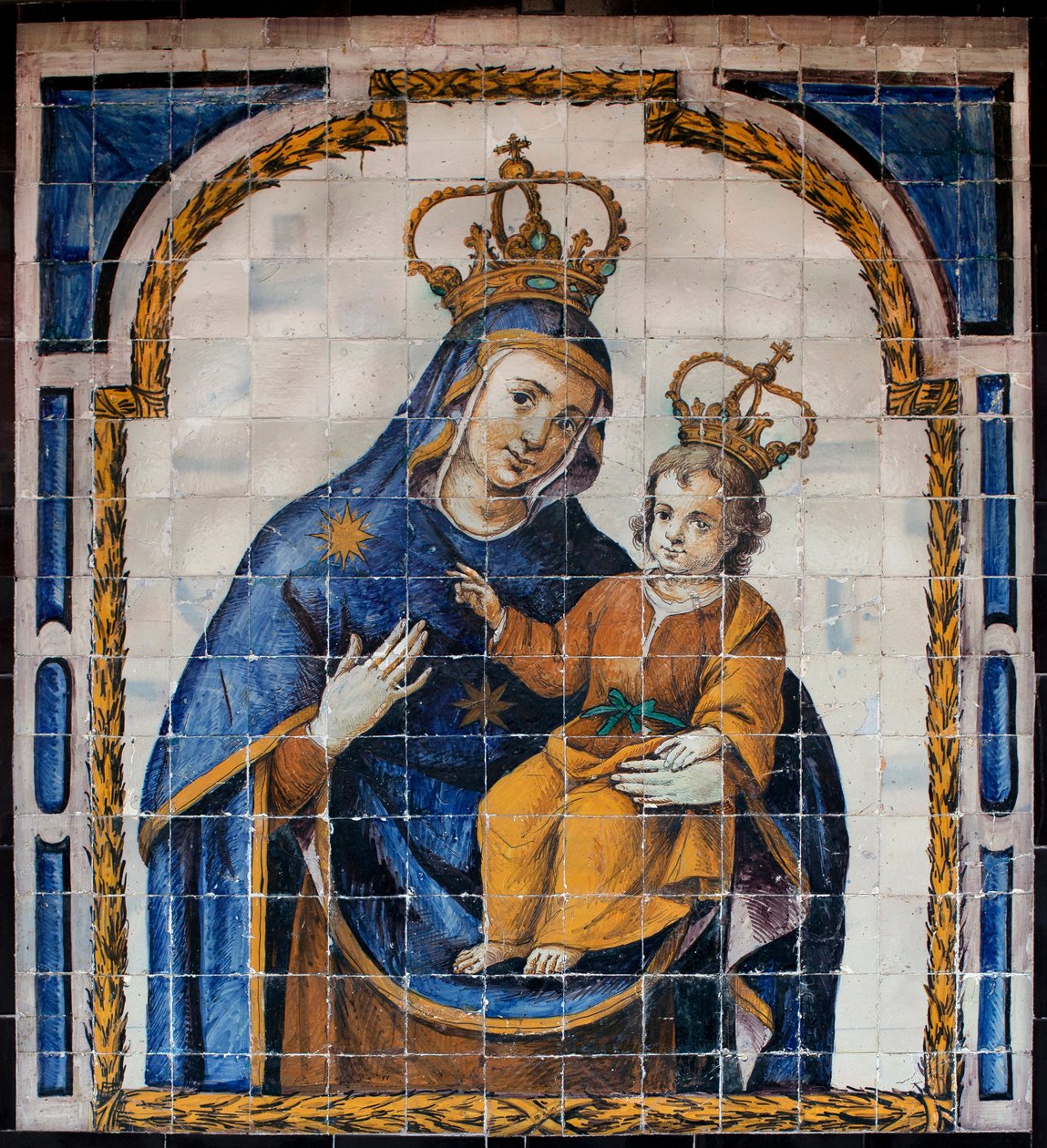 Unsere Liebe Frau des Volkes - Azulejos (Fayence) um 1670, von einem anonymen Sevillaner, aus dem Kloster des Volkes in Sevilla (Spanien) - Museum der Schönen Künste von Sevilla, Spanien von Spanish School
