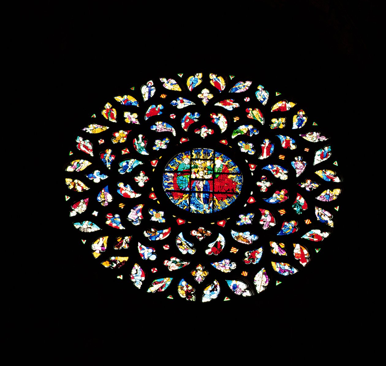 Rosettenfenster, die Himmelfahrt der Jungfrau darstellend, ca. 1460 von Spanish School