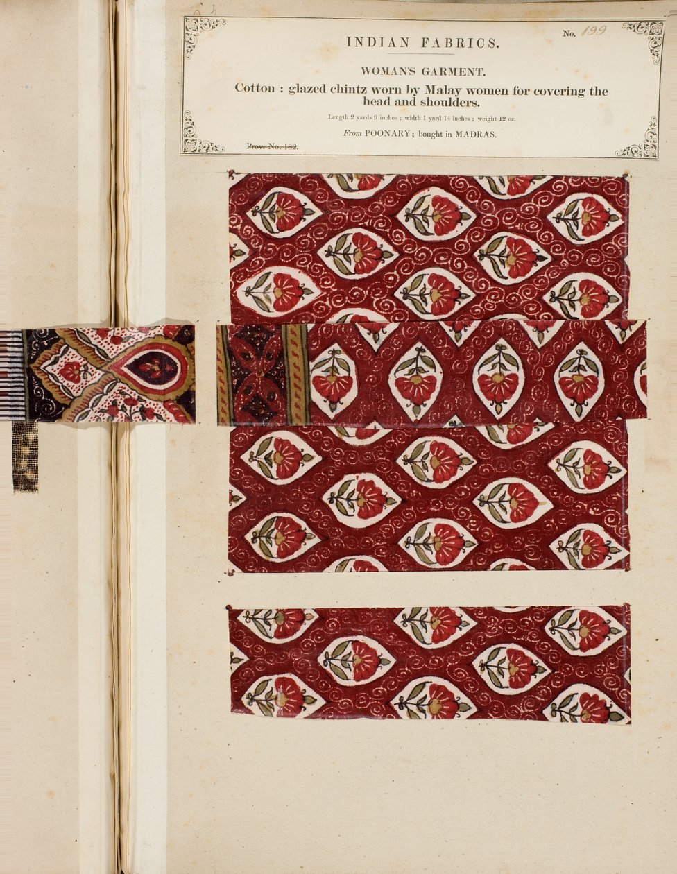 Baumwollprobe mit weißer und gelber Seide bestickt aus Sylhet, aus The Collection of the Textile Manufacturers of India, von John Forbes Watson, veröffentlicht 1866 von Sri Lankan School