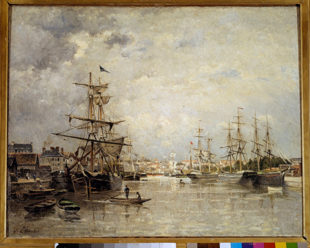 Der Hafen von Caen von Stanislas Victor Edouard Lepine