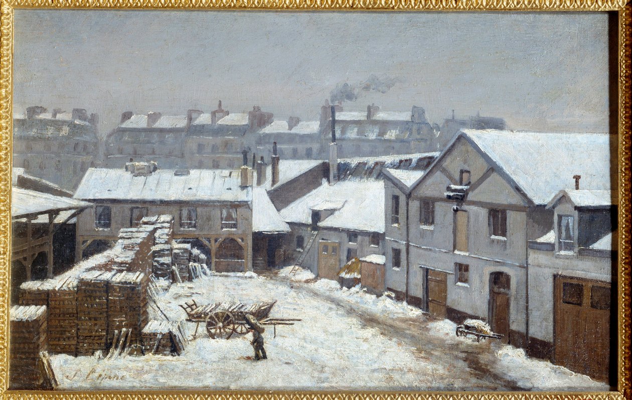 Die Vororte von Paris im Schnee von Stanislas Victor Edouard Lepine