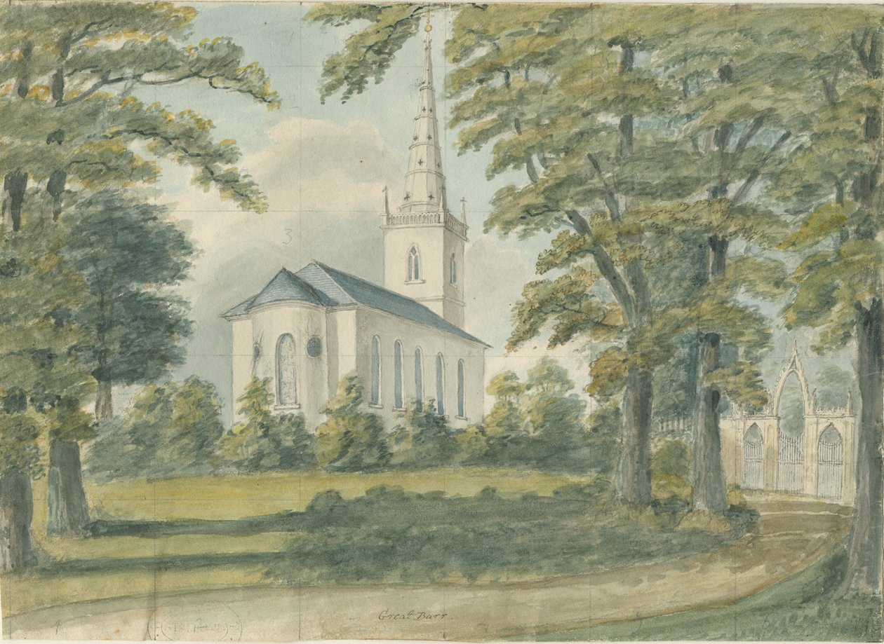 Great Barr Kapelle: Aquarell, 1762-1802 von Stebbing Shaw