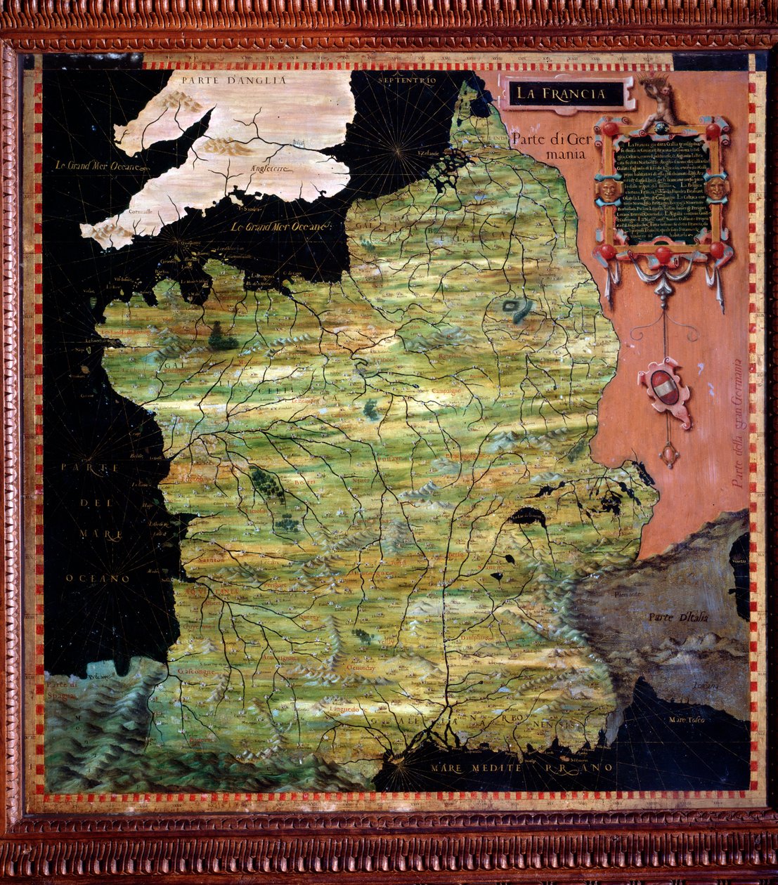Frankreich (Karte von Stefano Bonsignori, um 1581, Florenz, Palazzo Vecchio, Sala del Mappamondo) von Stefano Buonsignori