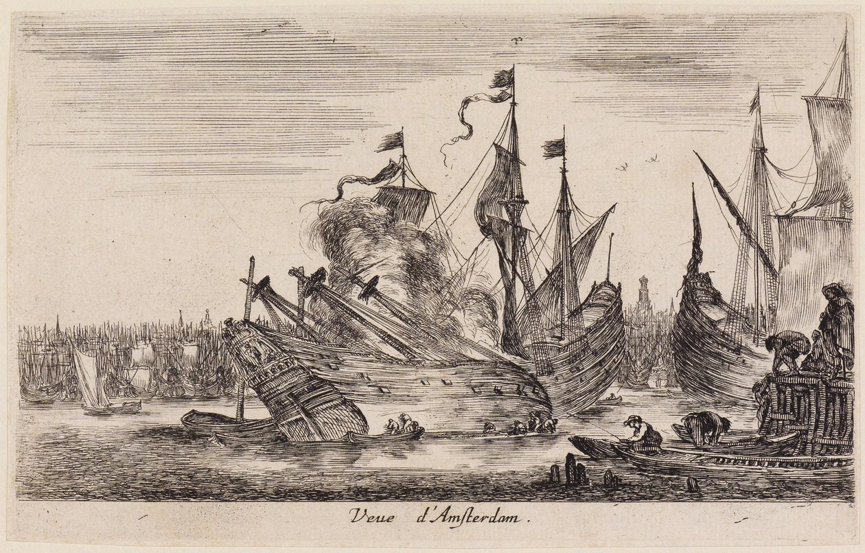 Ansichten von Seehäfen: Ansicht von Amsterdam von Stefano della Bella