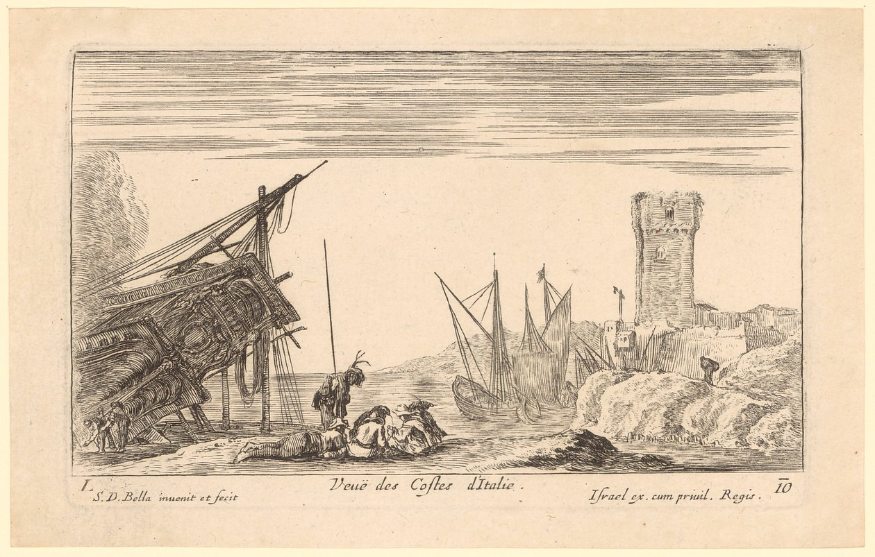 Blick auf die italienische Küste von Stefano della Bella