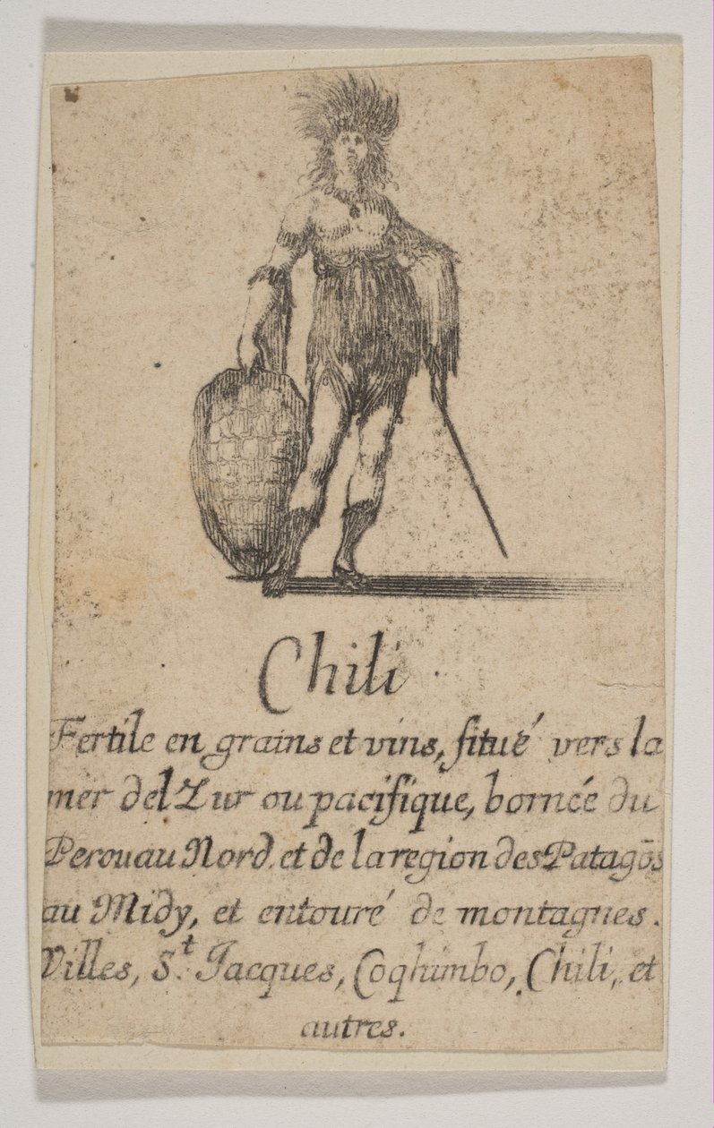 Chile, aus dem Spiel der Geographie Jeu de la Géographie, 1644 von Stefano della Bella