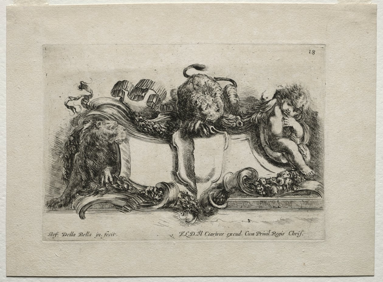 Sammlung verschiedener Capricen und neuer Entwürfe von Kartuschen und Ornamenten: Nr. 18 von Stefano della Bella