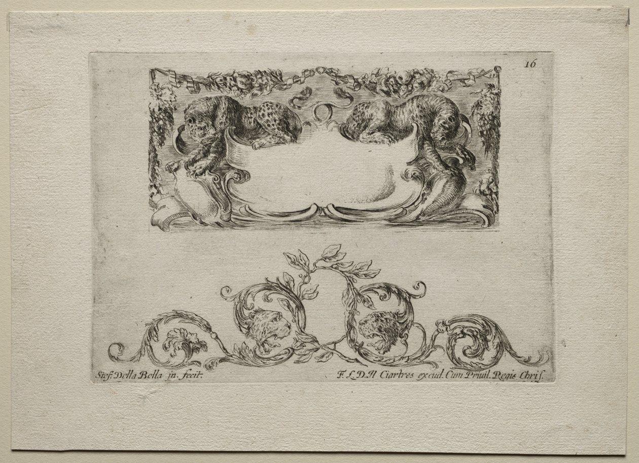 Sammlung verschiedener Kaprizen und neuer Entwürfe von Kartuschen und Ornamenten: Nr. 16 von Stefano della Bella