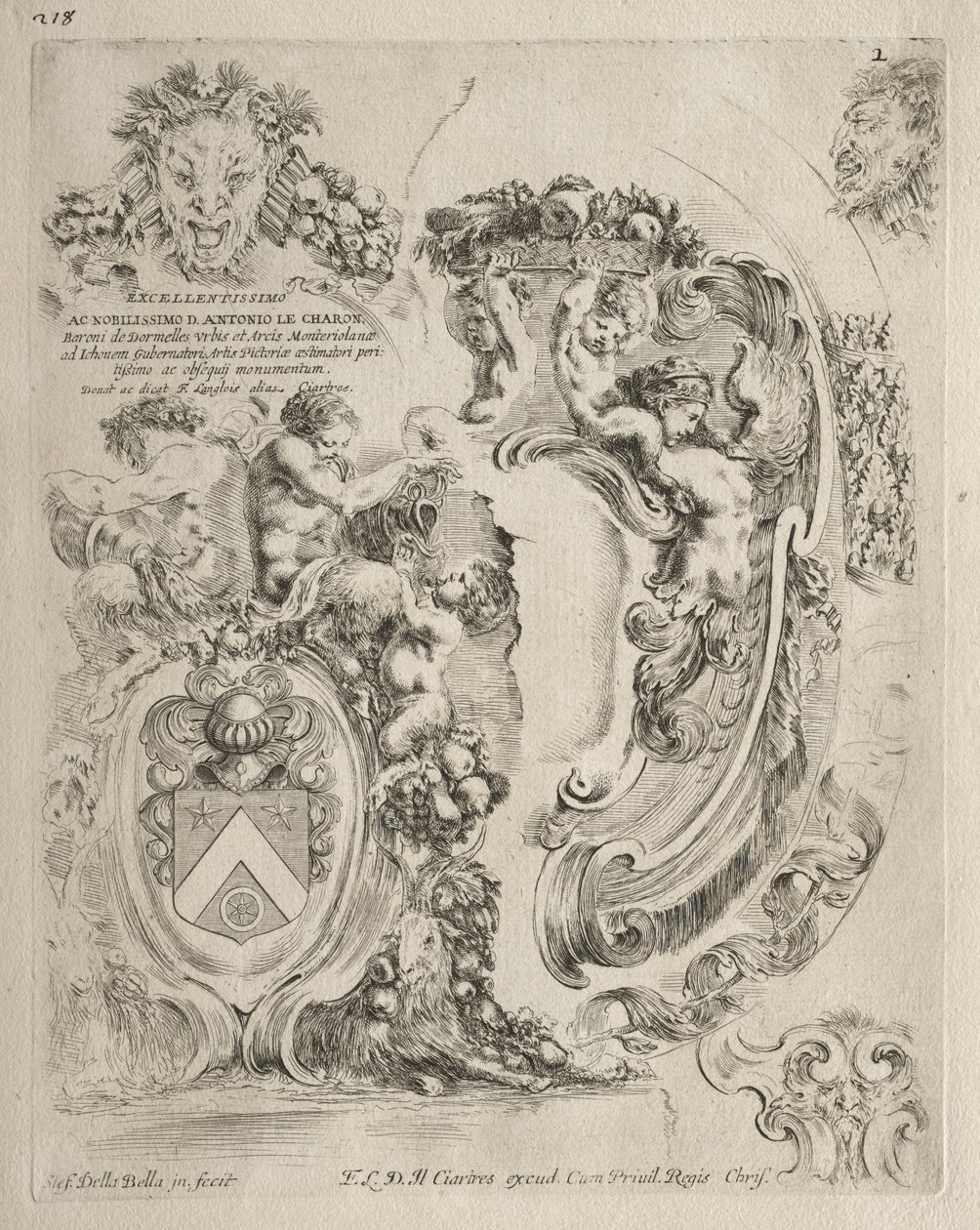 Sammlung verschiedener Capricen und neuer Entwürfe von Kartuschen und Ornamenten: Nr. 2 von Stefano della Bella