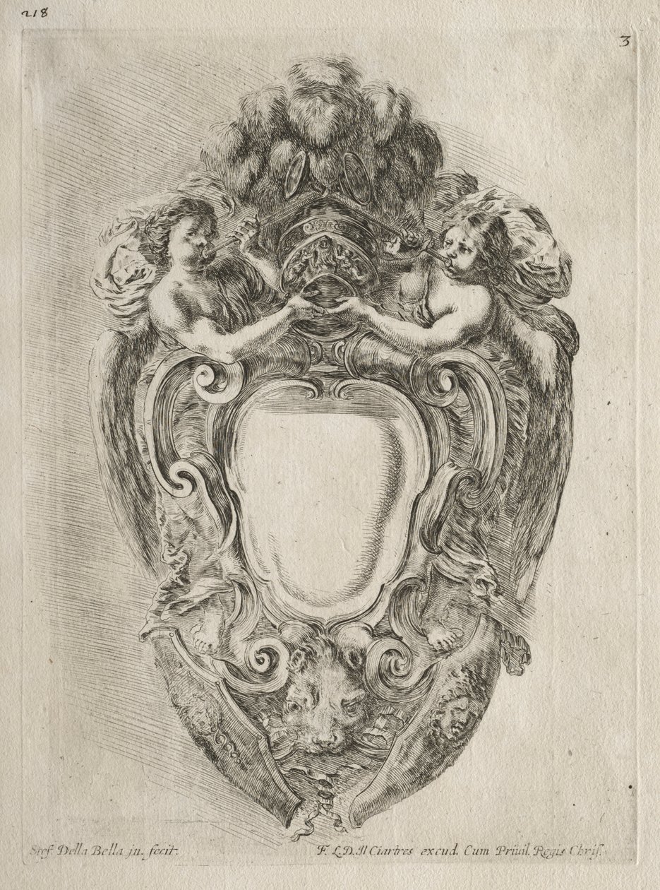 Sammlung verschiedener Kaprizen und neuer Entwürfe von Kartuschen und Ornamenten: Nr. 3 von Stefano della Bella