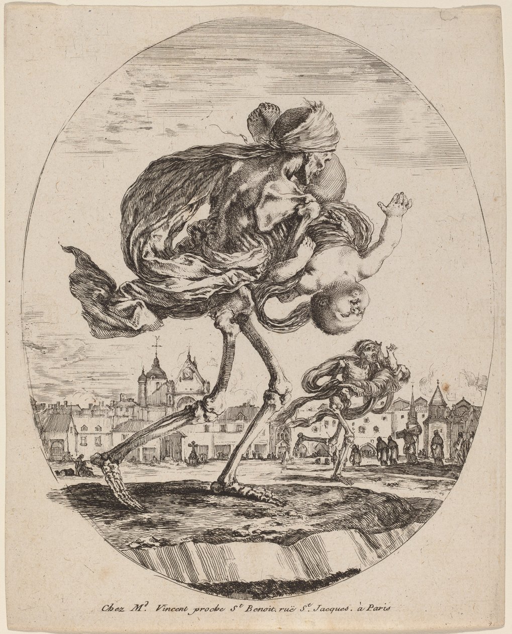 Der Tod trägt ein Kind nach rechts von Stefano della Bella