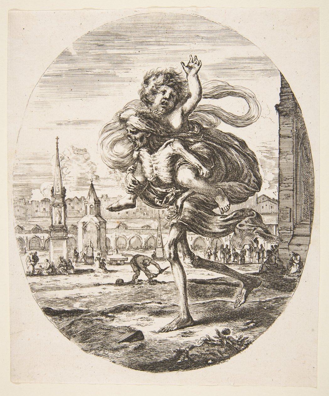 Der Tod trägt ein Kind, aus Die fünf Tode von Stefano della Bella