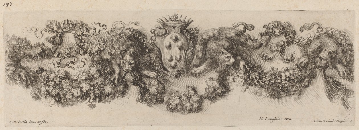 Feston mit Medici-Wappen, wahrscheinlich 1648 von Stefano della Bella