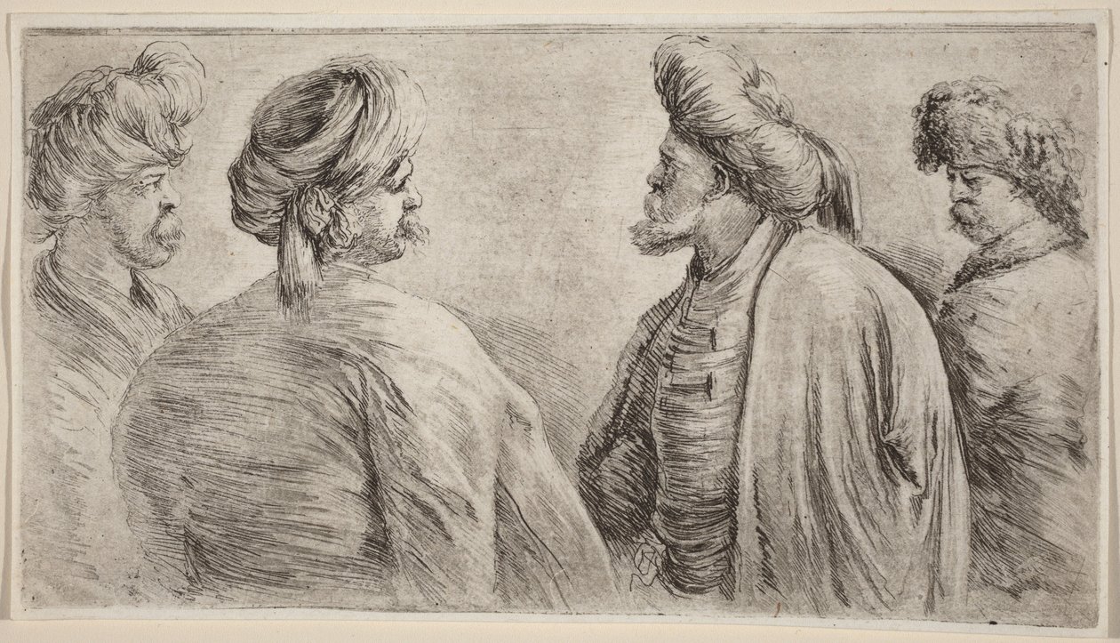 Vier Türken mit Turbanen von Stefano della Bella