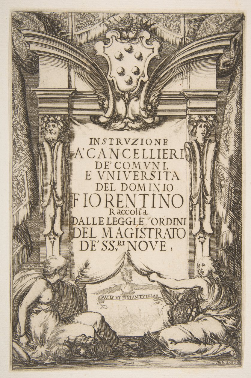 Frontispiz für die Instruzione a Cancellieri, 1635 von Stefano della Bella