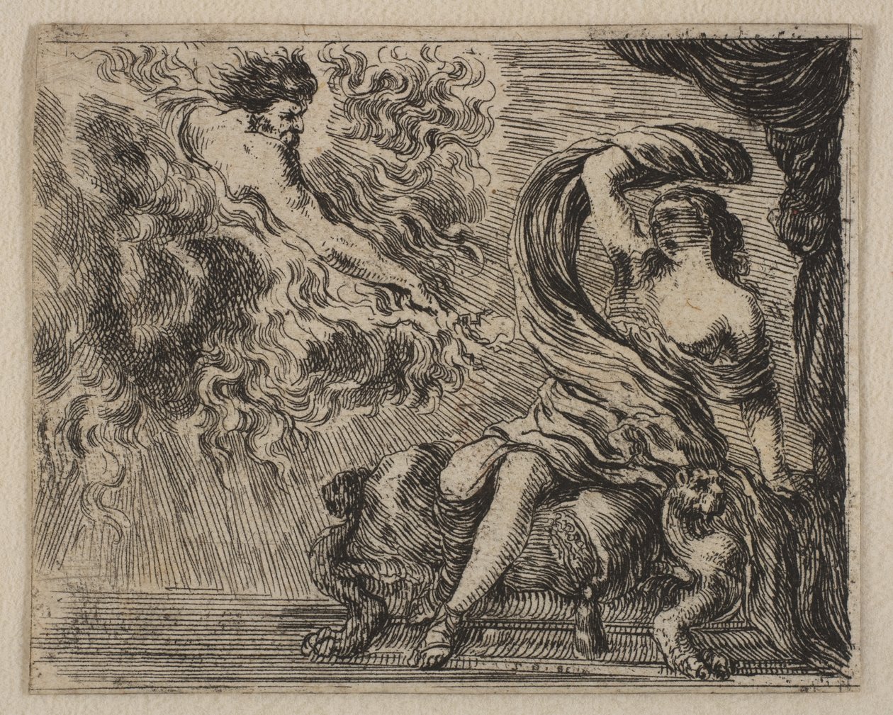 Jupiter und Semele, aus Spiel der Mythologie Jeu de la Mythologie, 1644 von Stefano della Bella