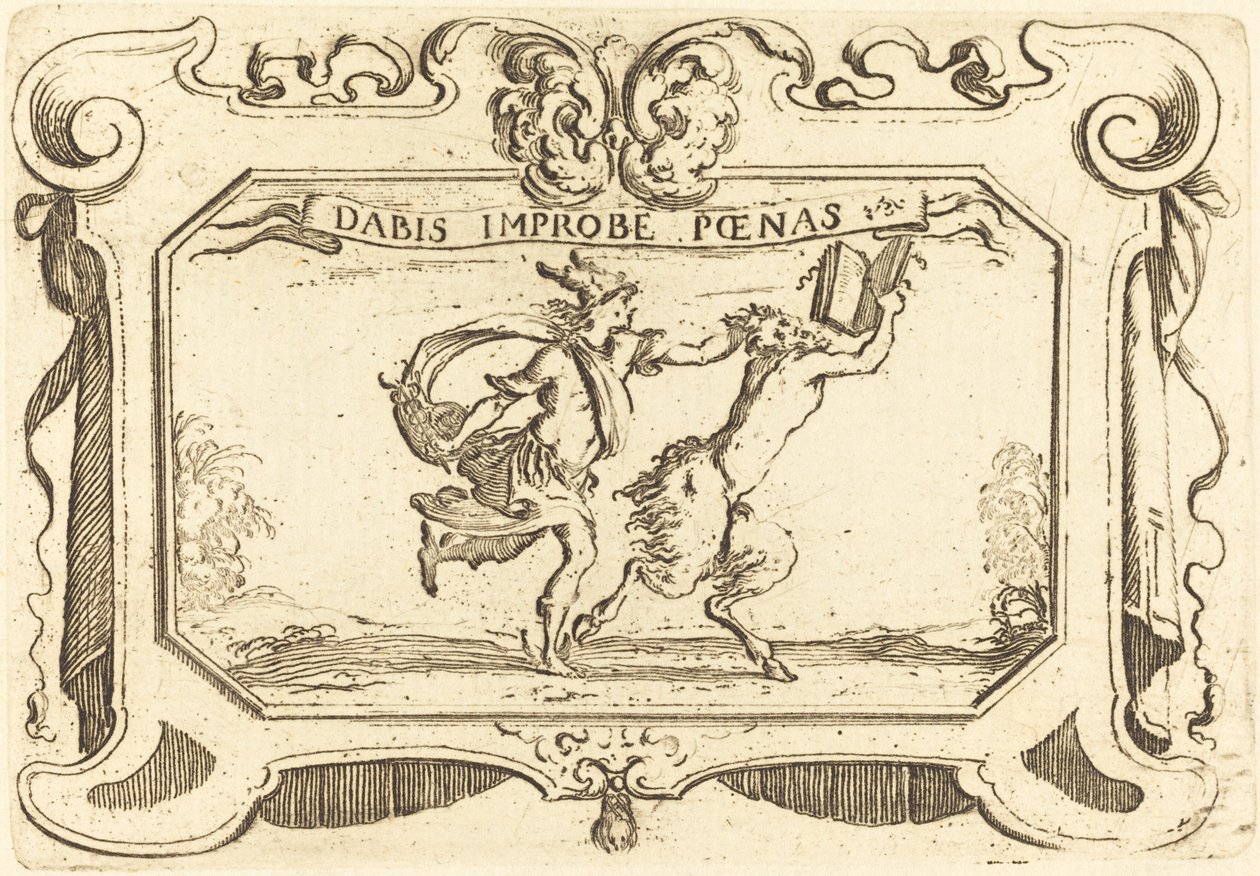 Merkur jagt einen Satyr, der ein Buch hält von Stefano della Bella