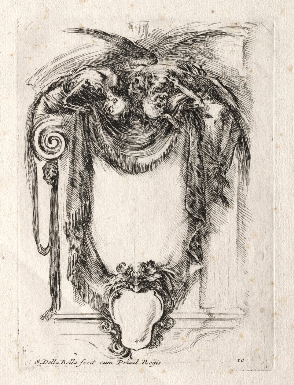 Neues Modell für eine Kartusche, 1647 von Stefano della Bella