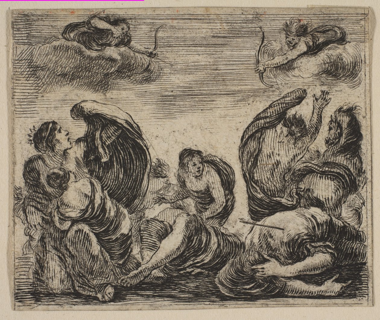 Niobe, aus Spiel der Mythologie Jeu de la Mythologie, 1644 von Stefano della Bella