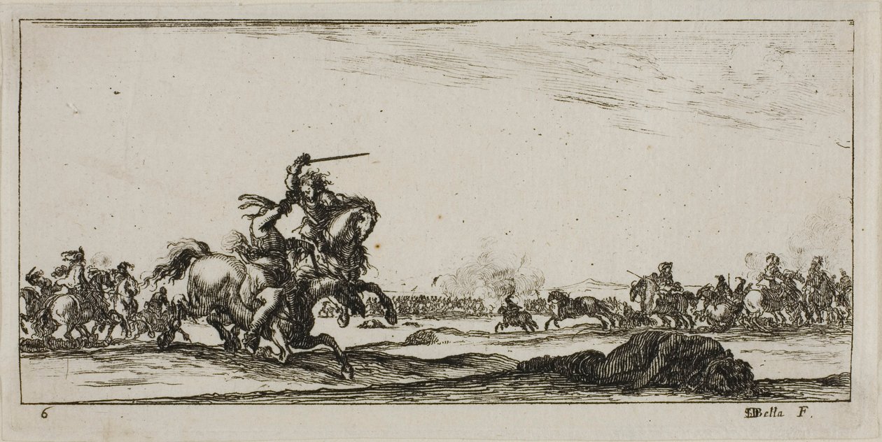 Tafel Sechs aus Zeichnungen von verschiedenen Bewegungen von Soldaten von Stefano della Bella