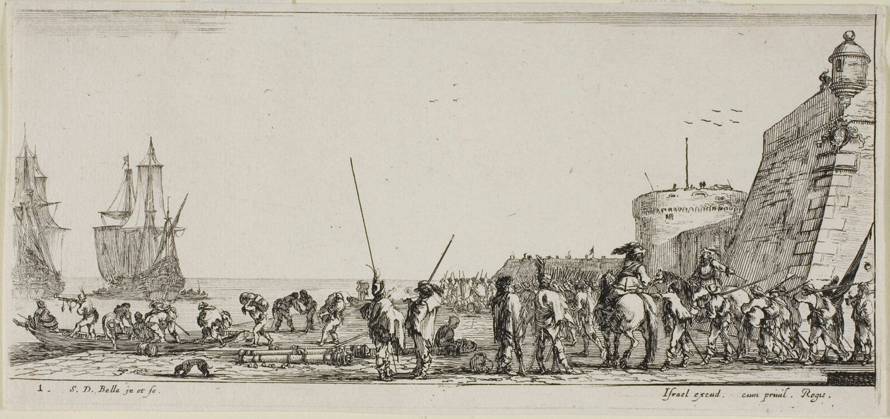 Tafel Zwei aus Verschiedene Einschiffungen von Stefano della Bella