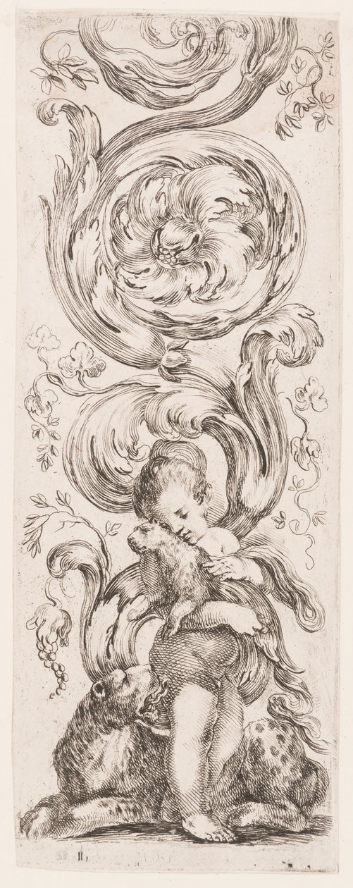 Teller, aus der Serie Ornamenti o grottesche (Ornamente oder Grotesken) von Stefano della Bella