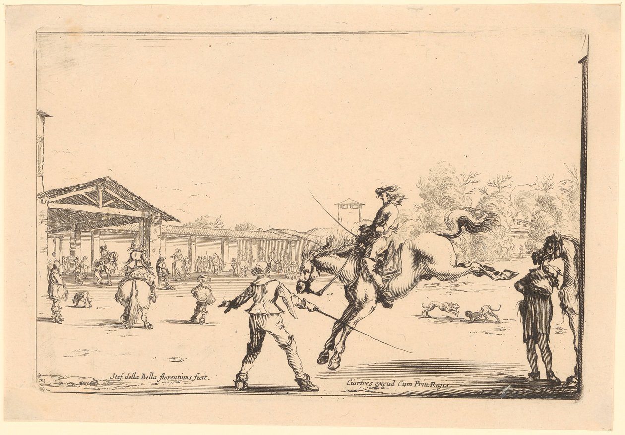 Reitschule, Blatt 5 der Folge "Verschiedene Figuren" von Stefano della Bella
