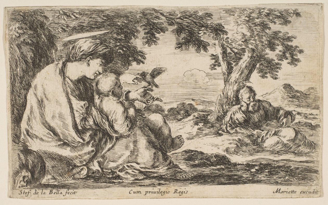 Ruhe auf der Flucht nach Ägypten von Stefano della Bella