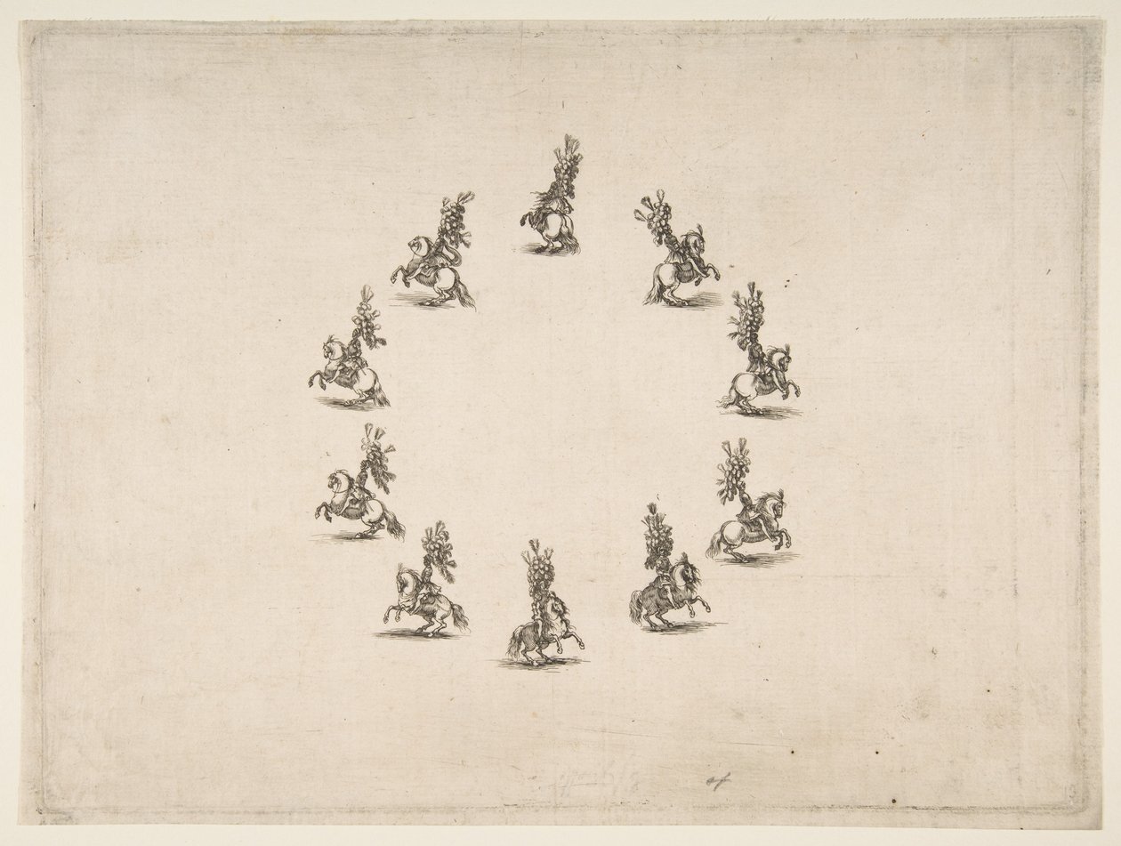 Zehn Kavaliere bilden einen Kreis, 1652 von Stefano della Bella