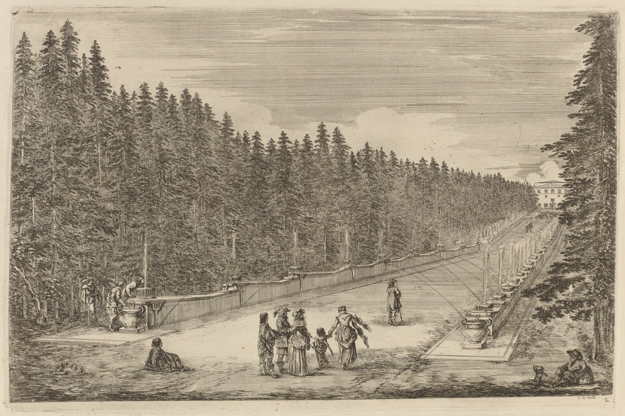 Die Allee der Brunnen, wahrscheinlich 1653 von Stefano della Bella