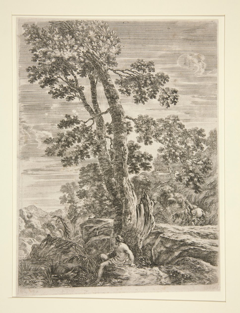 Der Fischer, aus der Serie Vier große Landschaften von Stefano della Bella