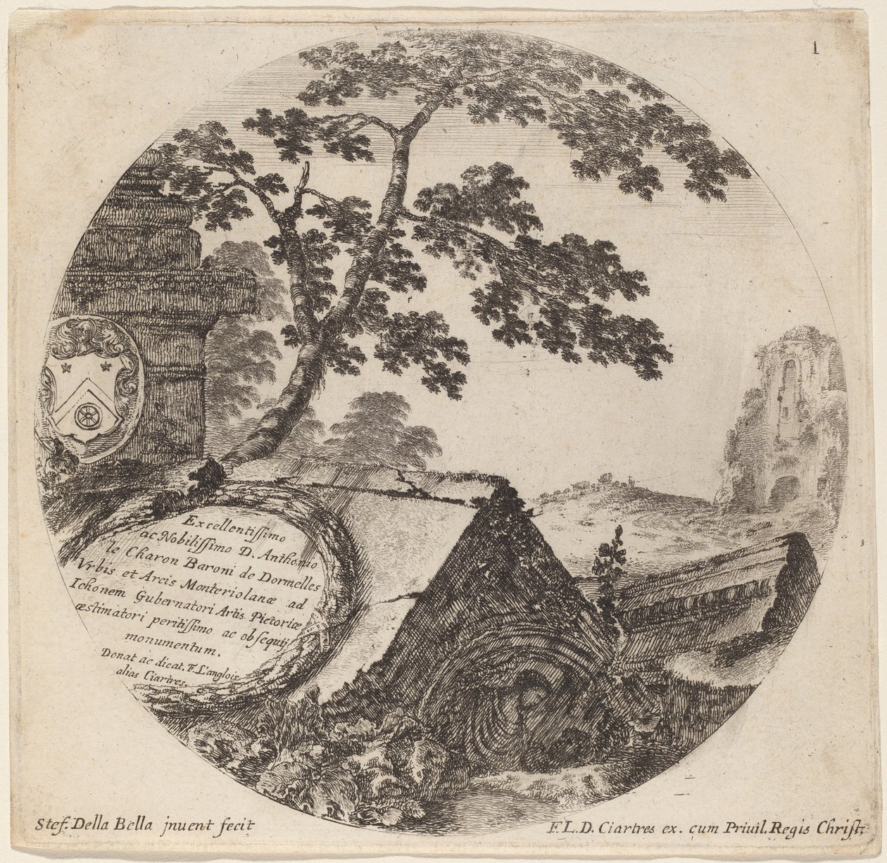 Titelseite für "Paysages et ruines de Rome" von Stefano della Bella