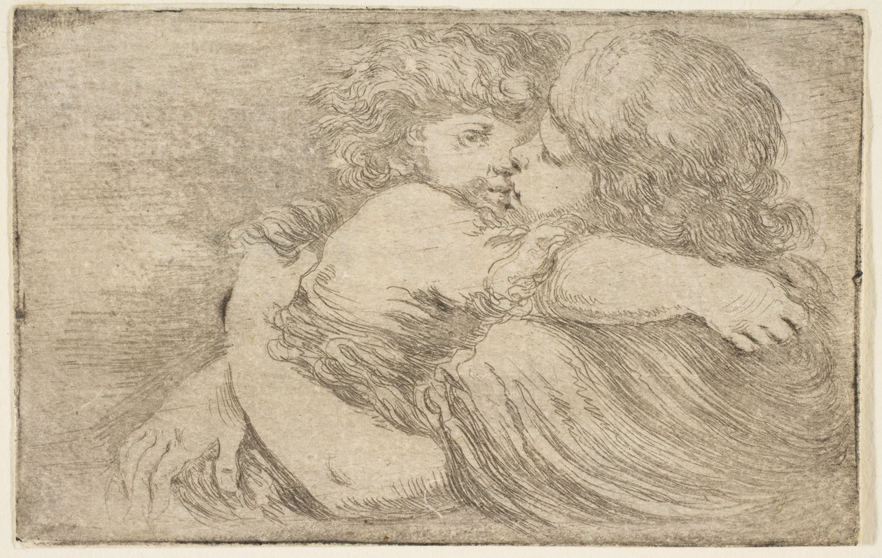 Zwei Kinder umarmen sich, um 1662 von Stefano della Bella