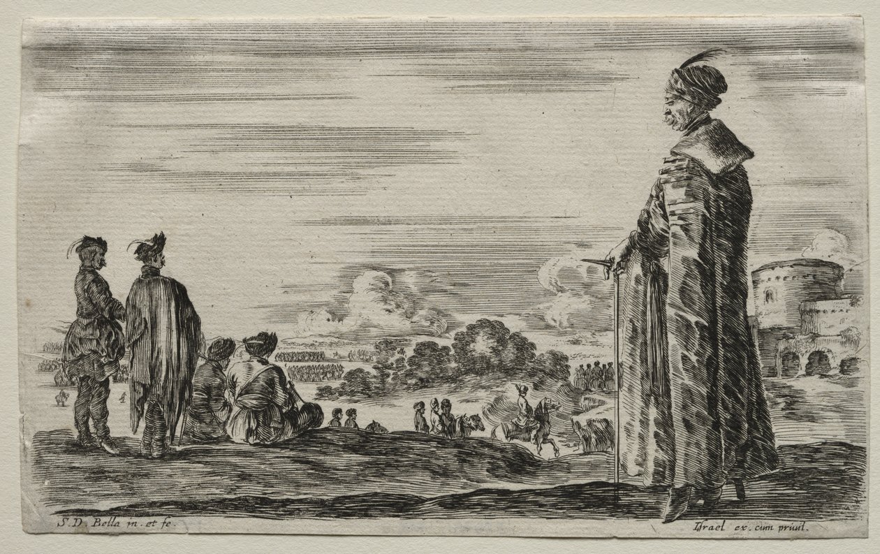 Verschiedene Figuren und Landschaften: Eine Gruppe polnischer Herren von Stefano della Bella
