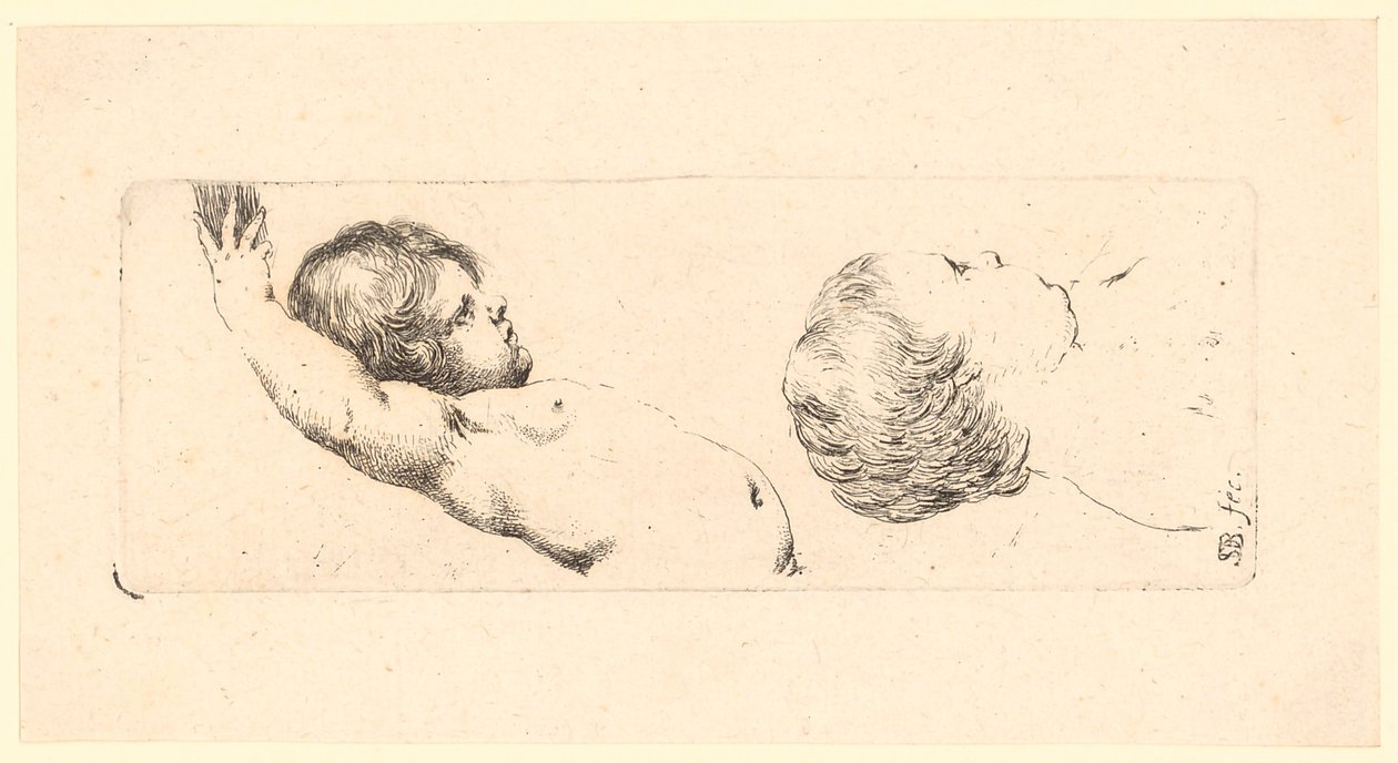 Zwei Kinderstudien von Stefano della Bella