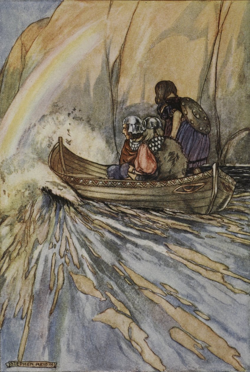 Trage uns schnell, Boot von Mananan, in den Garten der Hesperiden, Illustration aus 