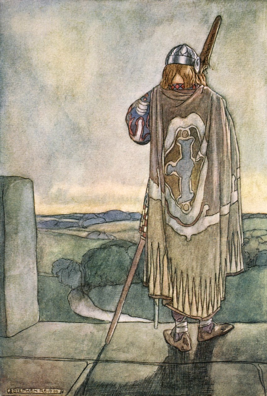 Finn hörte aus der Ferne die ersten Töne der Feenharfe, ca. 1910 von Stephen Reid